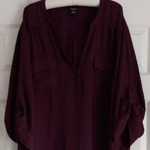Torrid Harper Georgette pullover blouse - Burgandy - 5X
